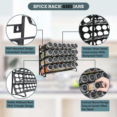 4 στρώσεις Wire Iron Mesh Spice Jar Rack για την οργάνωση της κουζίνας Rack Μέγεθος 30*9,8*23,3cm
