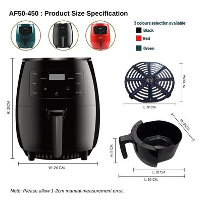 Προσαρμοσμένη 1400W 6L Δυνατότητα Πολυλειτουργική Αεροψητήρα Γάζα για την παρασκευή τηγανητών τροφίμων