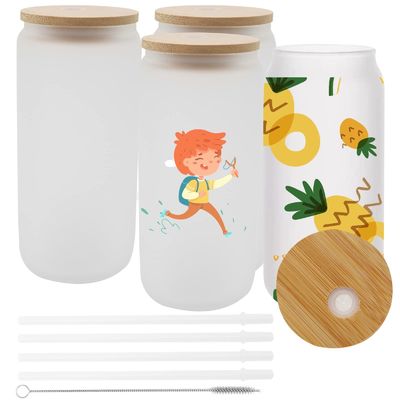 Φυσικό υγιεινό 16oz παγωμένο ποτήρι μπύρας με κάλυμμα από μπαμπού και άχυρο Το απόλυτο δώρο μπαρ