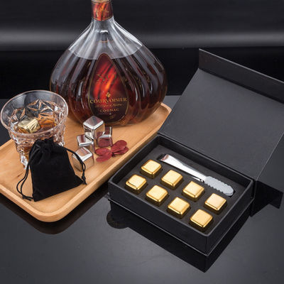 Σχεδιασμός Ουίσκι Ice Stone Set 8 PCS ατσάλινα κύβους με Tong και EVA κουτί δώρο