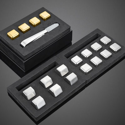 Σχεδιασμός Ουίσκι Ice Stone Set 8 PCS ατσάλινα κύβους με Tong και EVA κουτί δώρο