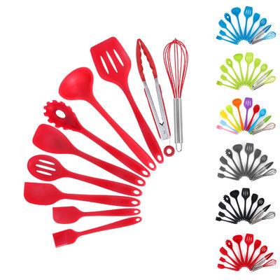 10-piece Εστιατόριο Kitchen Utensil Set with Silica Gel Handle and Cutting Board Ορίστε και οι προμήθειες