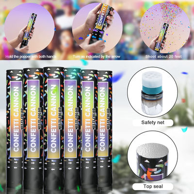 40cm Πολυχρωματικά Βιοδιασπώμενα Πάρτι Popper Confetti Κανόνια για πολύχρωμες γιορτές