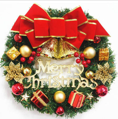 Στρογγυλό XMAS στεφάνι για την μπροστινή πόρτα πέφτει στεφάνι με προσαρμοσμένο λογότυπο
