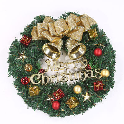 Στρογγυλό XMAS στεφάνι για την μπροστινή πόρτα πέφτει στεφάνι με προσαρμοσμένο λογότυπο