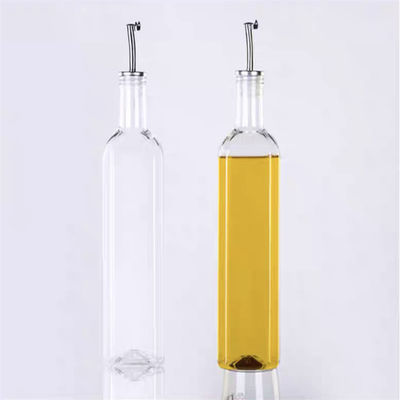 Κύκλιο μπουκάλι διανομής ελαίου 500ML/17OZ τετραγωνικό σχήμα αποθηκευμένο για λάδι μαγειρικής και ξύδι