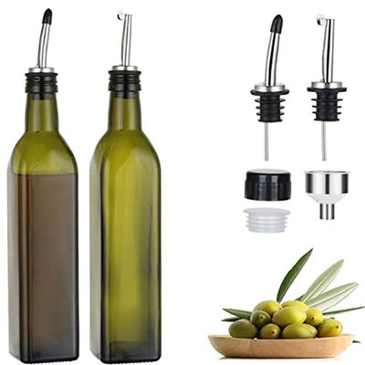 Κύκλιο μπουκάλι διανομής ελαίου 500ML/17OZ τετραγωνικό σχήμα αποθηκευμένο για λάδι μαγειρικής και ξύδι