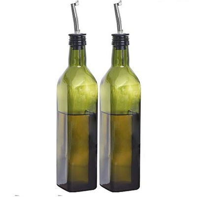 Πράσινο γυαλί λάδι Drizzler 500 ml για μαγείρεμα κουζίνας με λακκούβα ατσάλινο χύσιμο