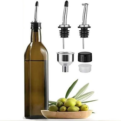 Πράσινο γυαλί λάδι Drizzler 500 ml για μαγείρεμα κουζίνας με λακκούβα ατσάλινο χύσιμο