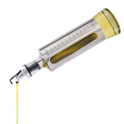 500 ml χωρητικότητα Ασημένιο από ανοξείδωτο χάλυβα Διανεμητής ελαιολάδου γυάλινο μπουκάλι με βρύση χύδην