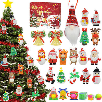 24pcs Χριστουγεννιάτικο ημερολόγιο της Άνοιξης τυφλό κουτί καρτούν Fidget Squishy παιχνίδι για τα παιδιά σύνολο παιχνιδιών