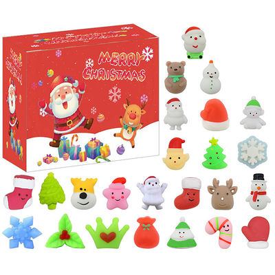 24pcs Χριστουγεννιάτικο ημερολόγιο της Άνοιξης τυφλό κουτί καρτούν Fidget Squishy παιχνίδι για τα παιδιά σύνολο παιχνιδιών