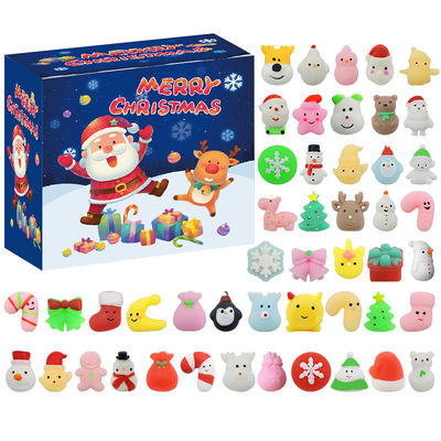 24pcs Χριστουγεννιάτικο ημερολόγιο της Άνοιξης τυφλό κουτί καρτούν Fidget Squishy παιχνίδι για τα παιδιά σύνολο παιχνιδιών