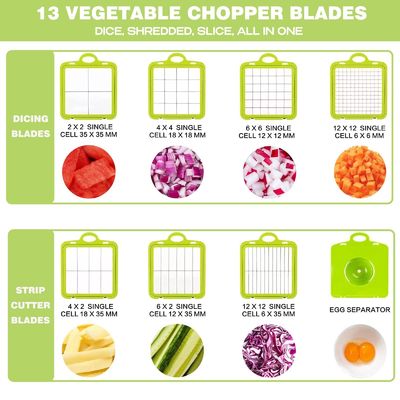 22pcs Vegetable Slicer Dicer με χερούλι καλαθιού αποχέτευσης και βιώσιμο κουρέλι μαντολίνας