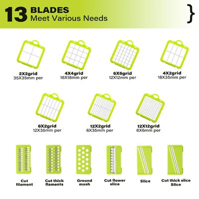 22pcs Vegetable Slicer Dicer με χερούλι καλαθιού αποχέτευσης και βιώσιμο κουρέλι μαντολίνας