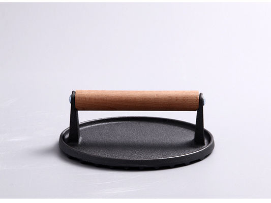 Κρέας Steak Burger Press ορθογώνιο Heavy Duty Cast Iron Griddle Smash Bacon Press με ξύλινο χερούλι