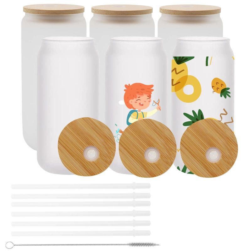 Φυσικό υγιεινό 16oz παγωμένο ποτήρι μπύρας με κάλυμμα από μπαμπού και άχυρο Το απόλυτο δώρο μπαρ
