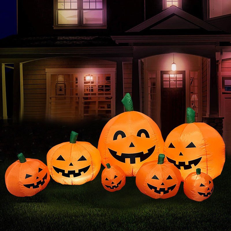 2.2m μακρύ εξωτερικό εσωτερικό Halloween φουσκωτές κολοκύθες διακόσμηση με φώτα LED