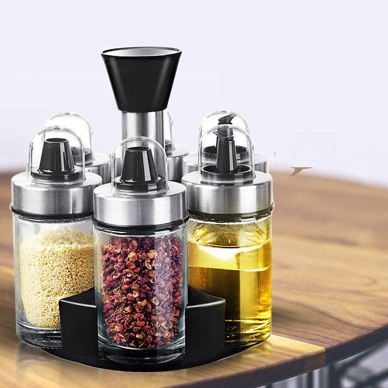 1Συσκευή διανομής ξύδι πετρελαίου.5KG με 360 περιστρεφόμενο κάλυμμα και φιάλες από ανοξείδωτο χάλυβα